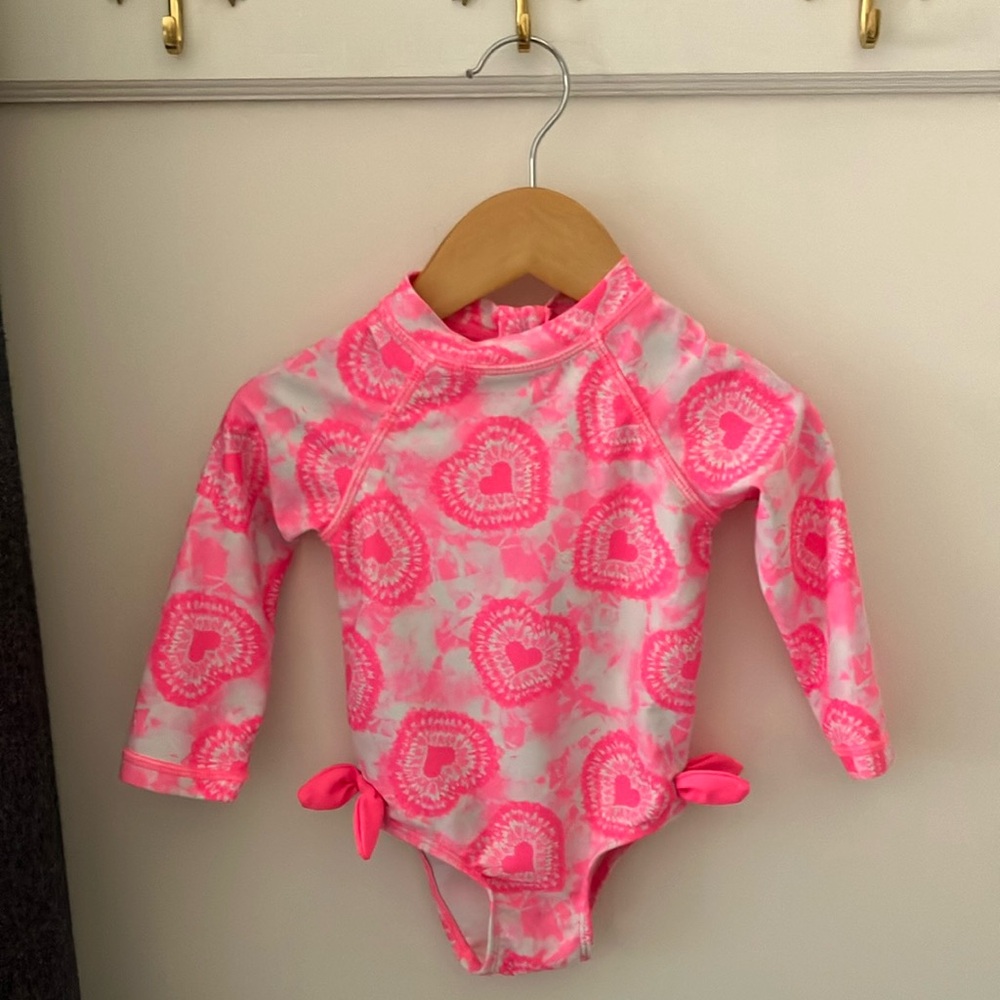 Joe Fresh Kids Swim One Piece - Pink Heart Pattern